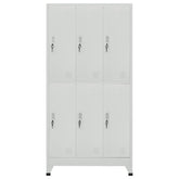 Steel Locker Cabinet with 6 Compartments 35.4x17.7x70.9 Gray